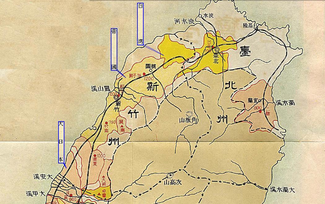 此為1940中的台灣糖業圖之大安溪以北部份，此時剛創立的崁子腳工場和新竹、竹南工場尚隸屬帝國製糖。其南原隸屬東洋製糖的月眉工廠及隸屬昭和製糖的苗栗及宜蘭二結工場，已分別於1937及1939年併於大日本製糖