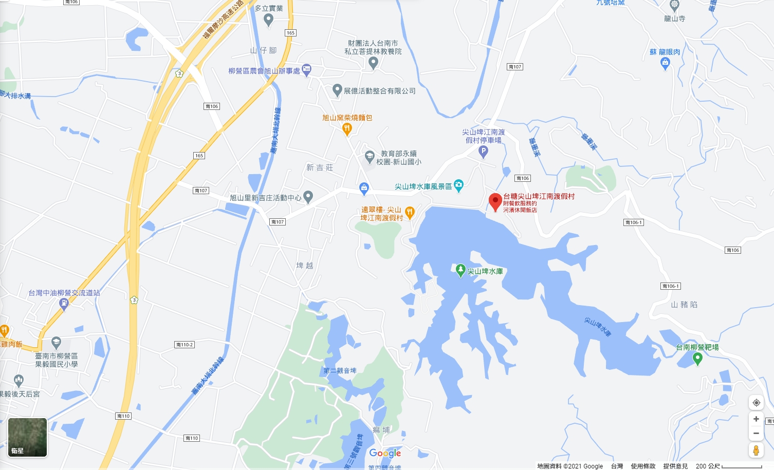 柳營尖山埤渡假村GOOGLE地圖