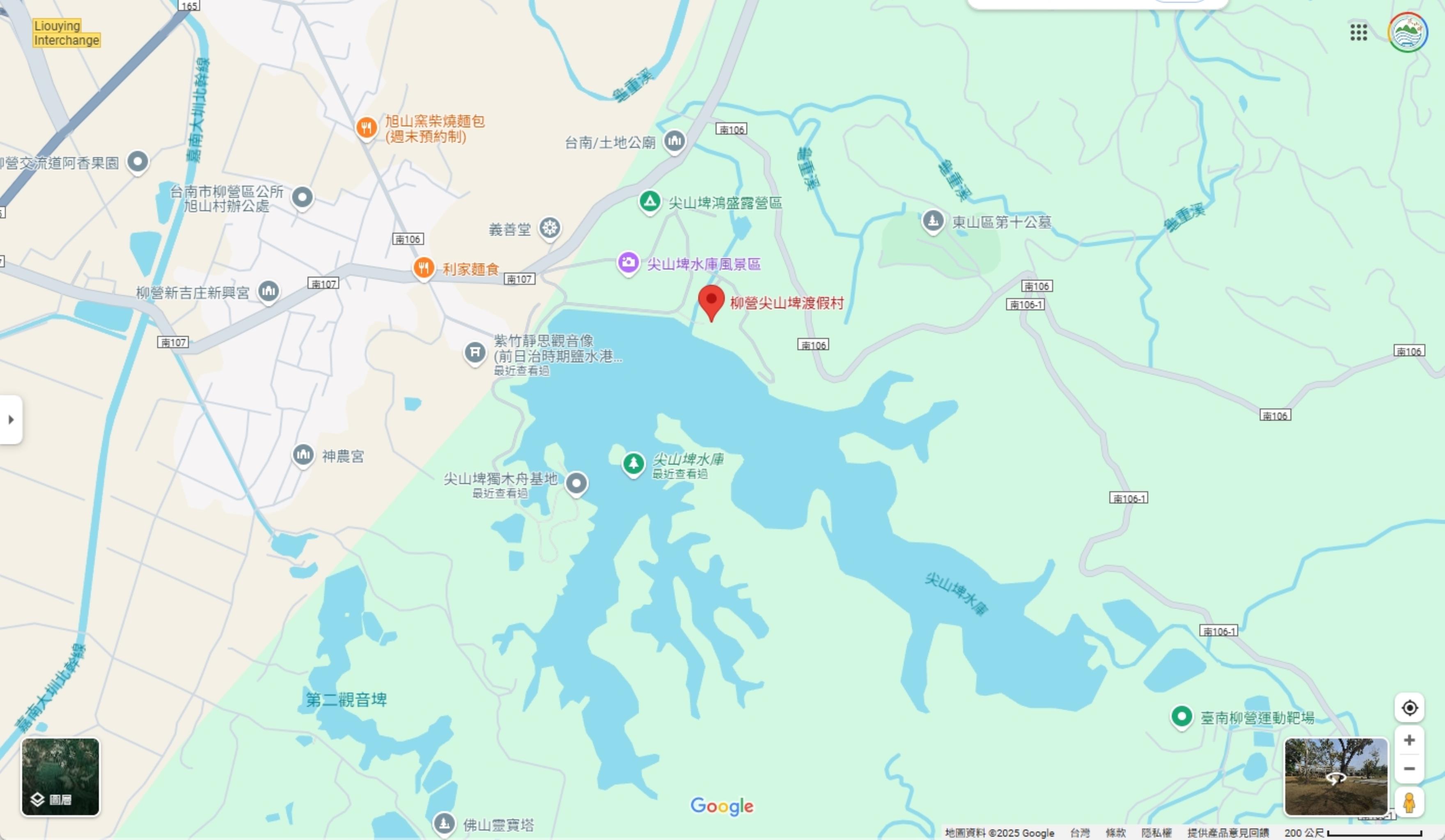 柳營尖山埤渡假村GOOGLE地圖